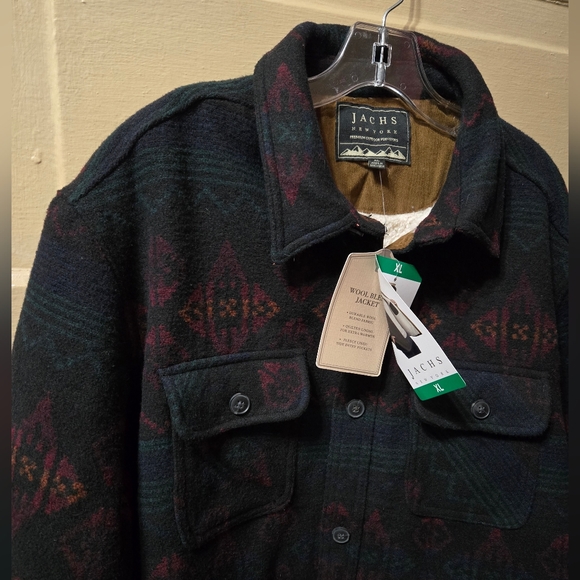 Jachs New York Wool Blend Sherpa Lined Button Front Jacket NWT Size: XL - Picture 3 of 8